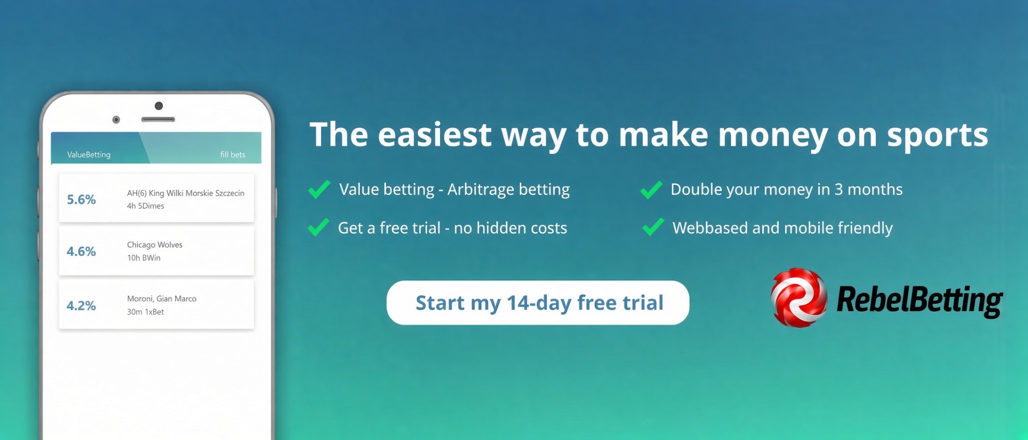 Value betting by RebelBetting - the easiest way to make money on sports